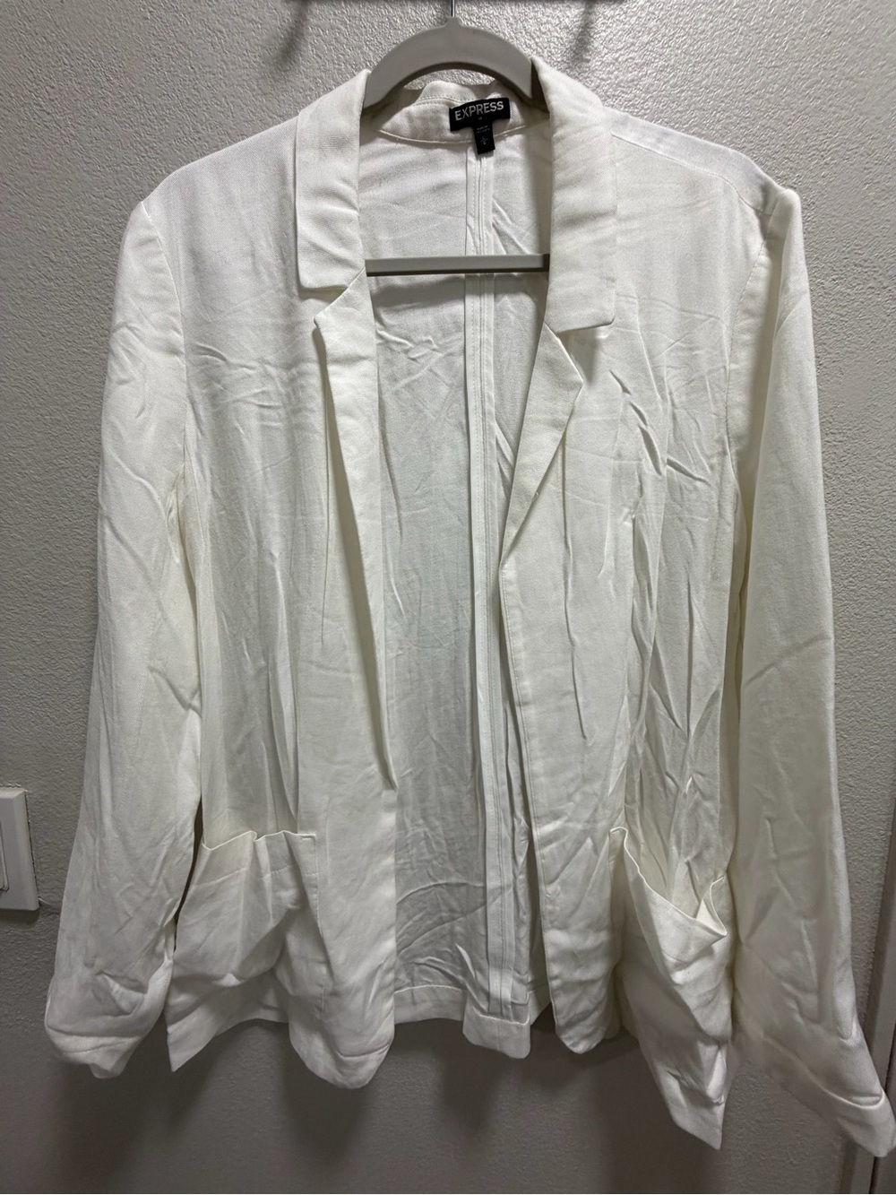 Express White Open-Front Lightweight Blazer